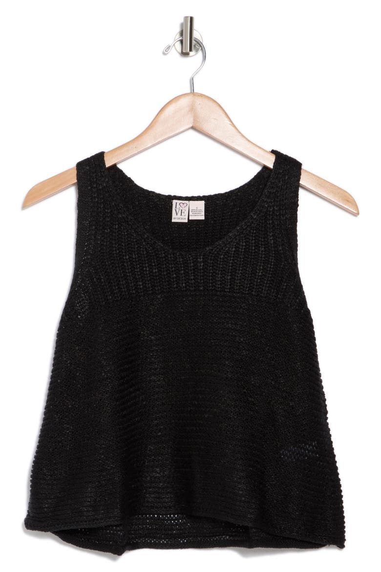 Bay Open Knit Tank, Alternate, color, BLACK