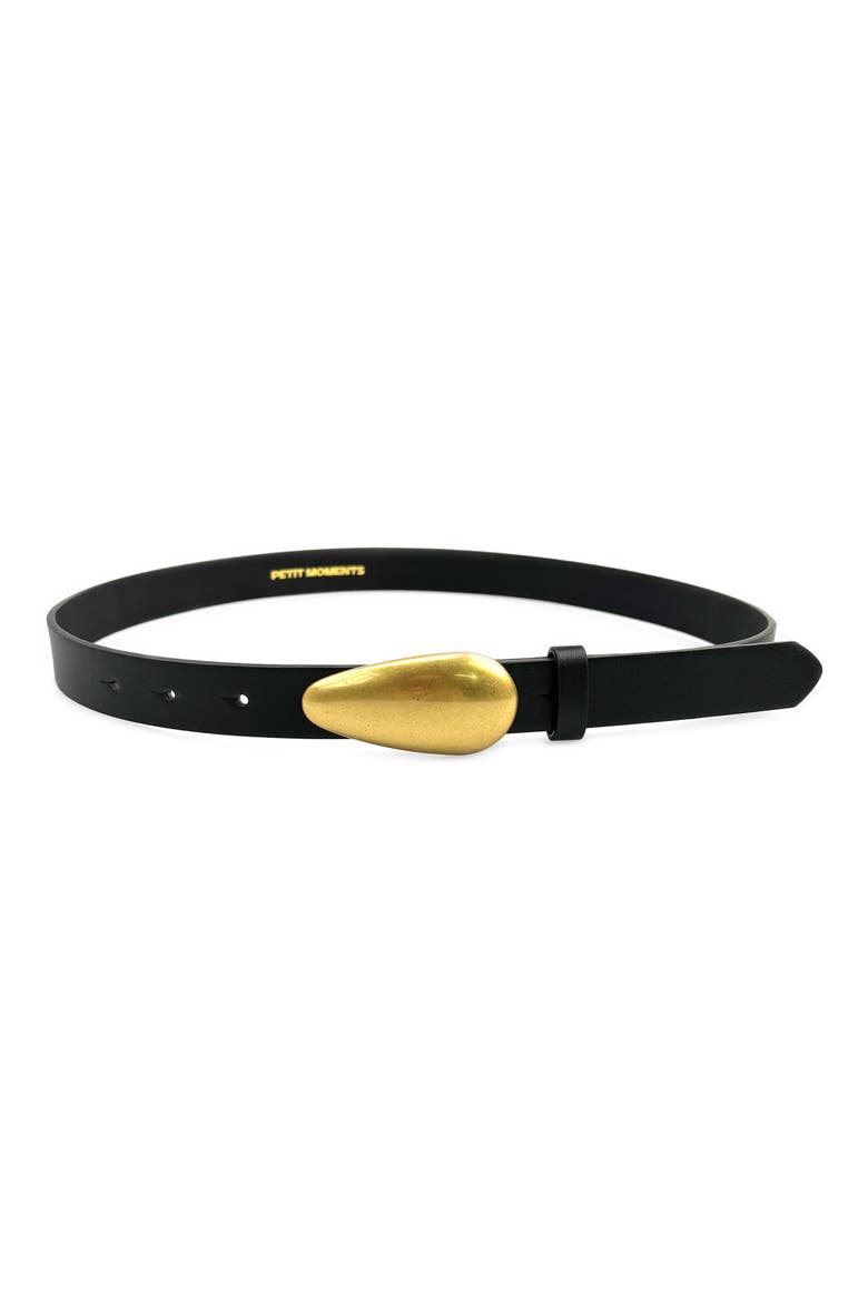 Odessa Faux Leather Belt, Main, color, BLACK/ GOLD