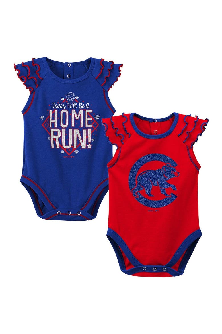 Newborn & Infant Royal/Red Chicago Cubs Shining All-Star 2-Pack Bodysuit Set, Alternate, color, Royal