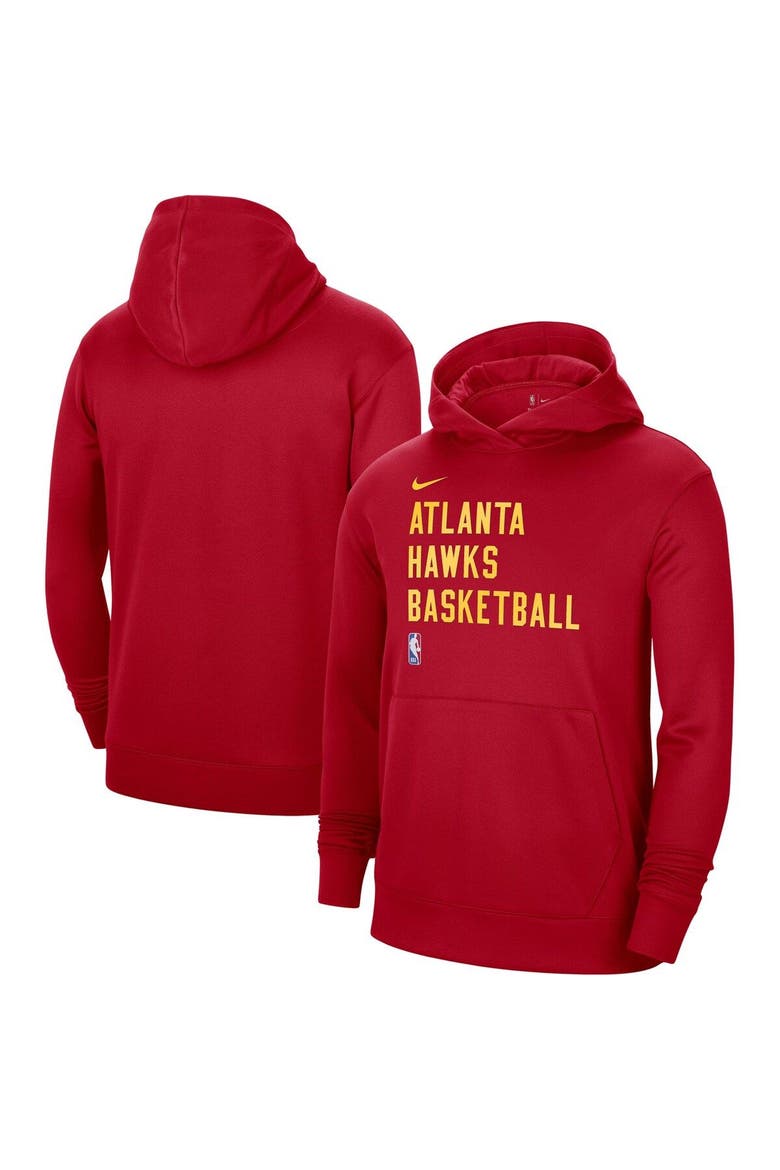 Unisex Nike Red Atlanta Hawks 2023/24 Performance Spotlight On-Court Practice Pullover Hoodie, Main, color, Red
