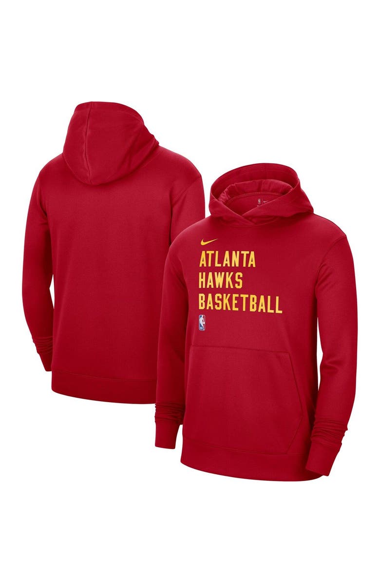 Nike Unisex Nike Red Atlanta Hawks 2023/24 Performance Spotlight On-Court Practice Pullover Hoodie, Main, color, Red