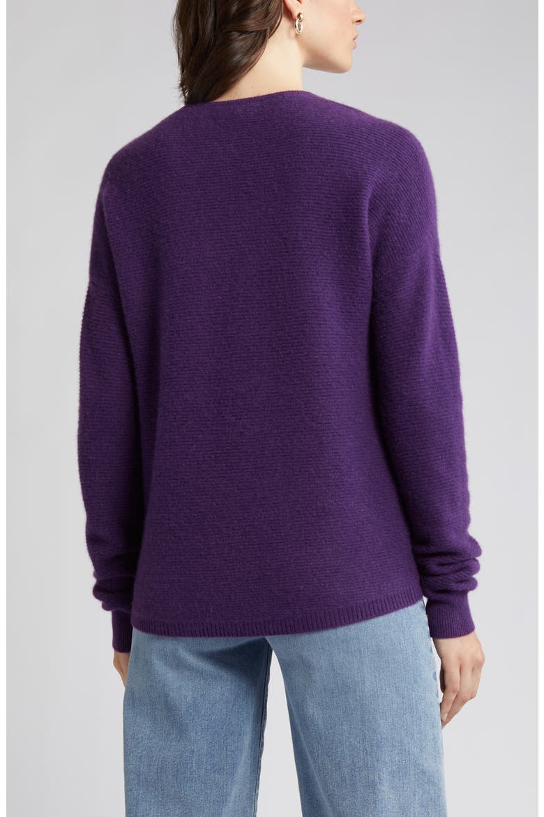 Cashmere V-Neck Sweater, Alternate, color, PURPLE MAJESTY