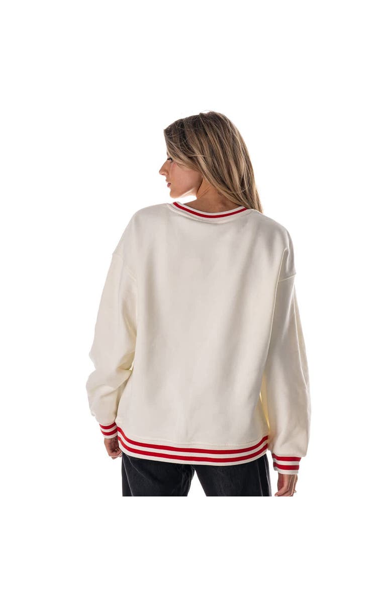 THE WILD COLLECTIVE Women's The Wild Collective Cream San Francisco 49ers Oversized Vintage French Terry Sweatshirt, Alternate, color,