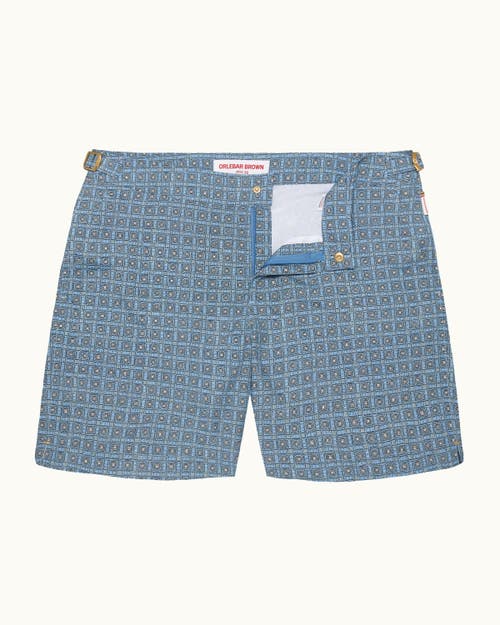 Orlebar Brown Bulldog Exclusive-print Mid-length Swim Shorts In Light Saltwater Blue