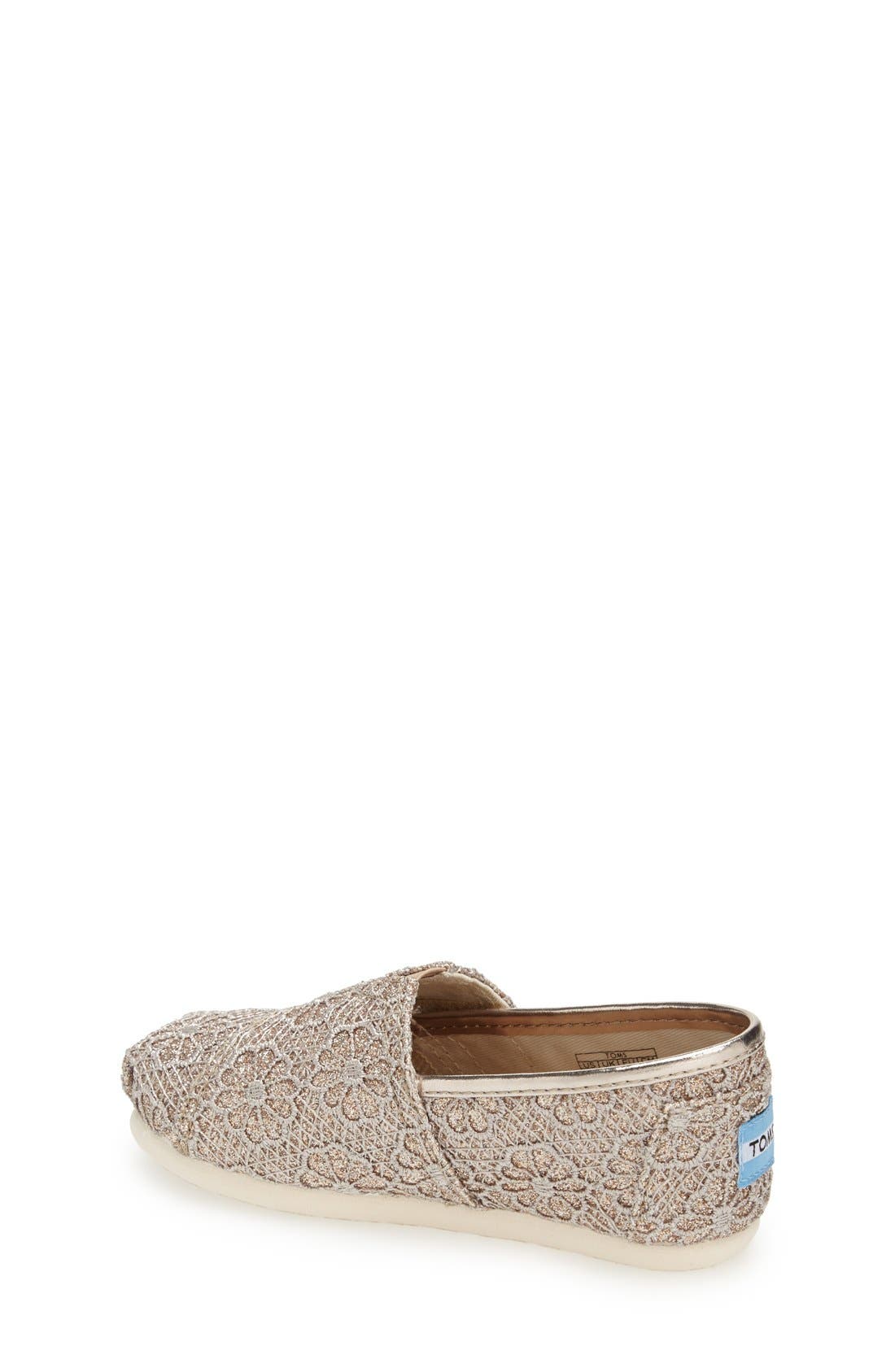TOMS 'Classic Tiny - Crochet' Slip-On, Alternate, color, 