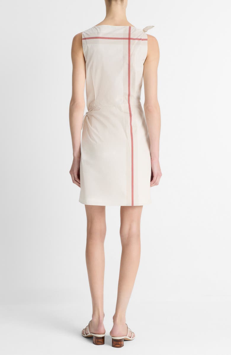 Vince Handkerchief Stripe Cotton Blend Sheath Dress, Alternate, color, Oat Shell/Brick Rose