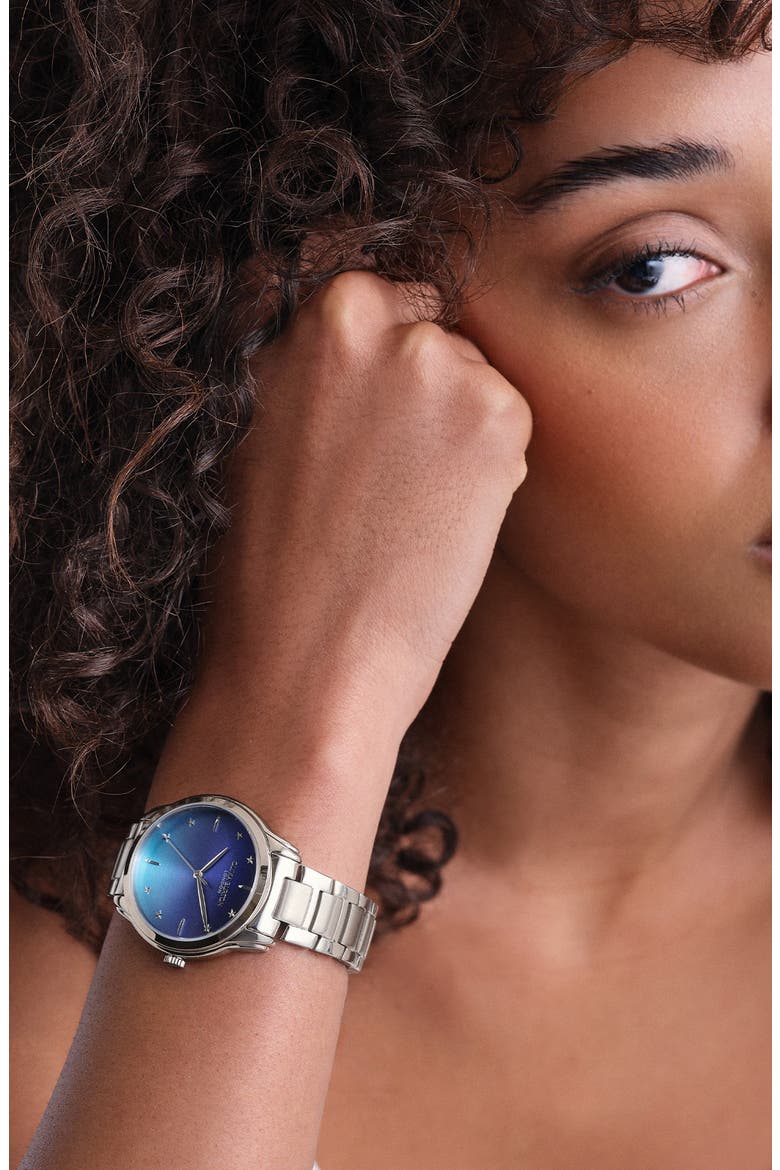 Color Wave Bracelet Watch, 36mm, Alternate, color, SILVER