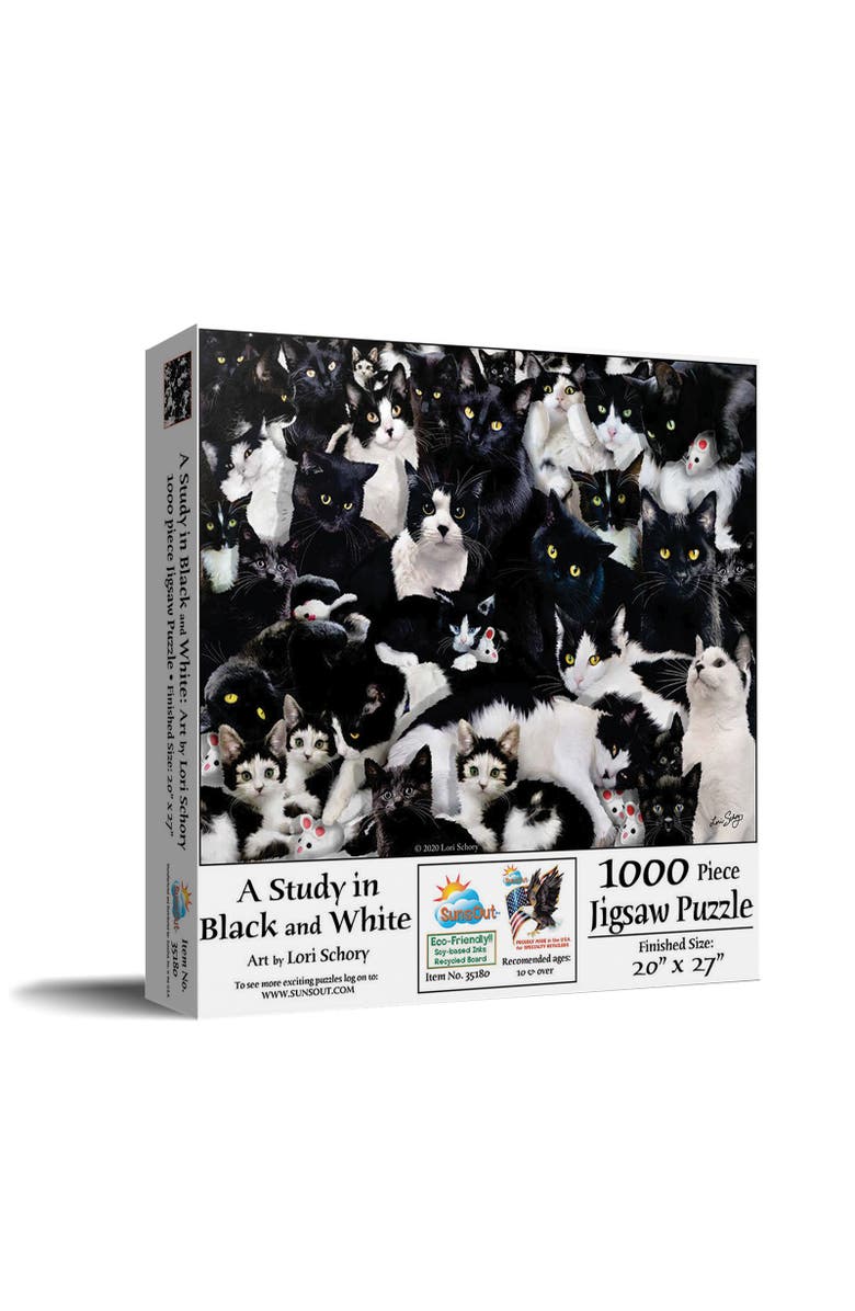 Sunsout Study in Black and White 1000 piece Jigsaw Puzzle for Adults, Main, color, Multicolor