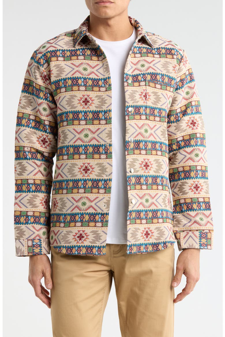 Tapestry Shirt Jacket, Main, color, BEIGE