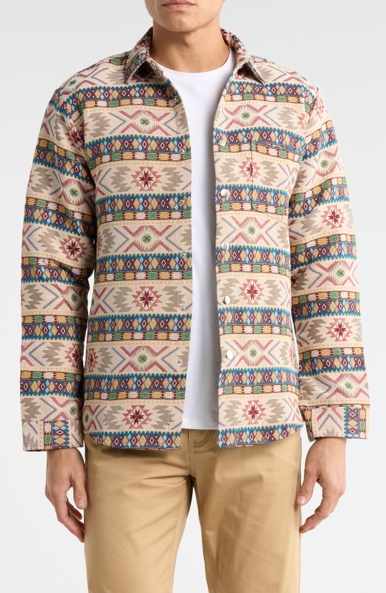 T.R. PREMIUM Tapestry Shirt Jacket, Main, color, Beige