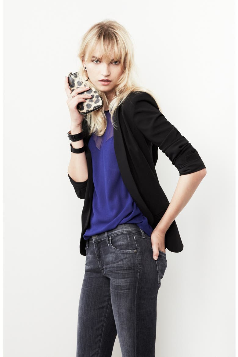 Three Pocket Blazer, Alternate, color, BLACK