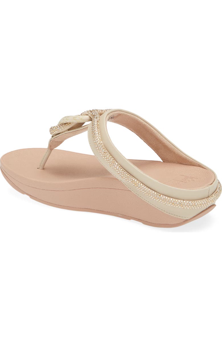 FitFlop Fino Crystal Flip Flop, Alternate, color, Stone Beige