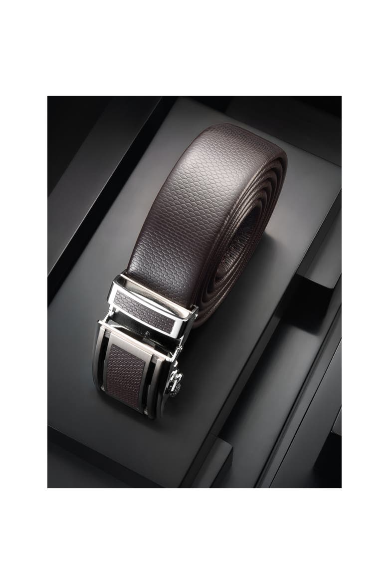 Soft-Flex Genuine Leather Ratchet Belt, Alternate, color, Landmark-Brown