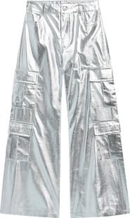 Tractr Kids' Mid Rise Wide Leg Cargo Pants