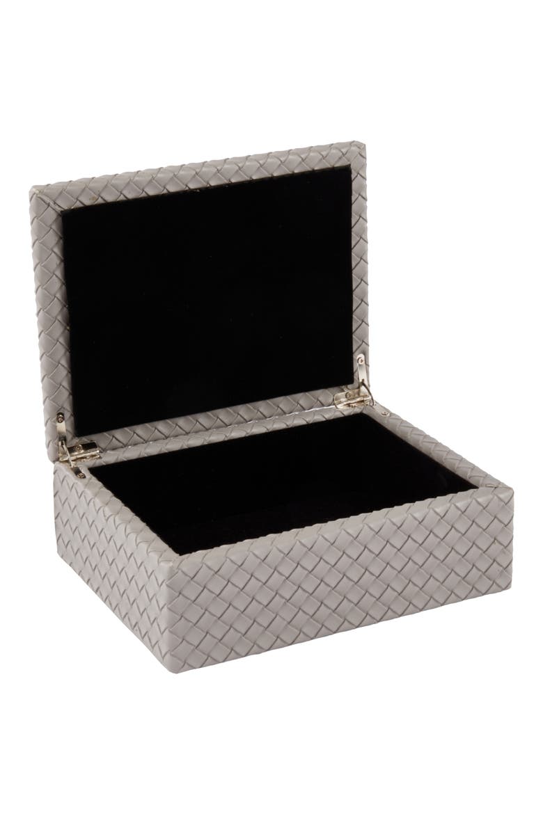Anastasia Woven Leather Trinket Box, Alternate, color, GREY