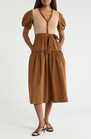 Derek Lam 10 Crosby Natalia Mixed Media Dress