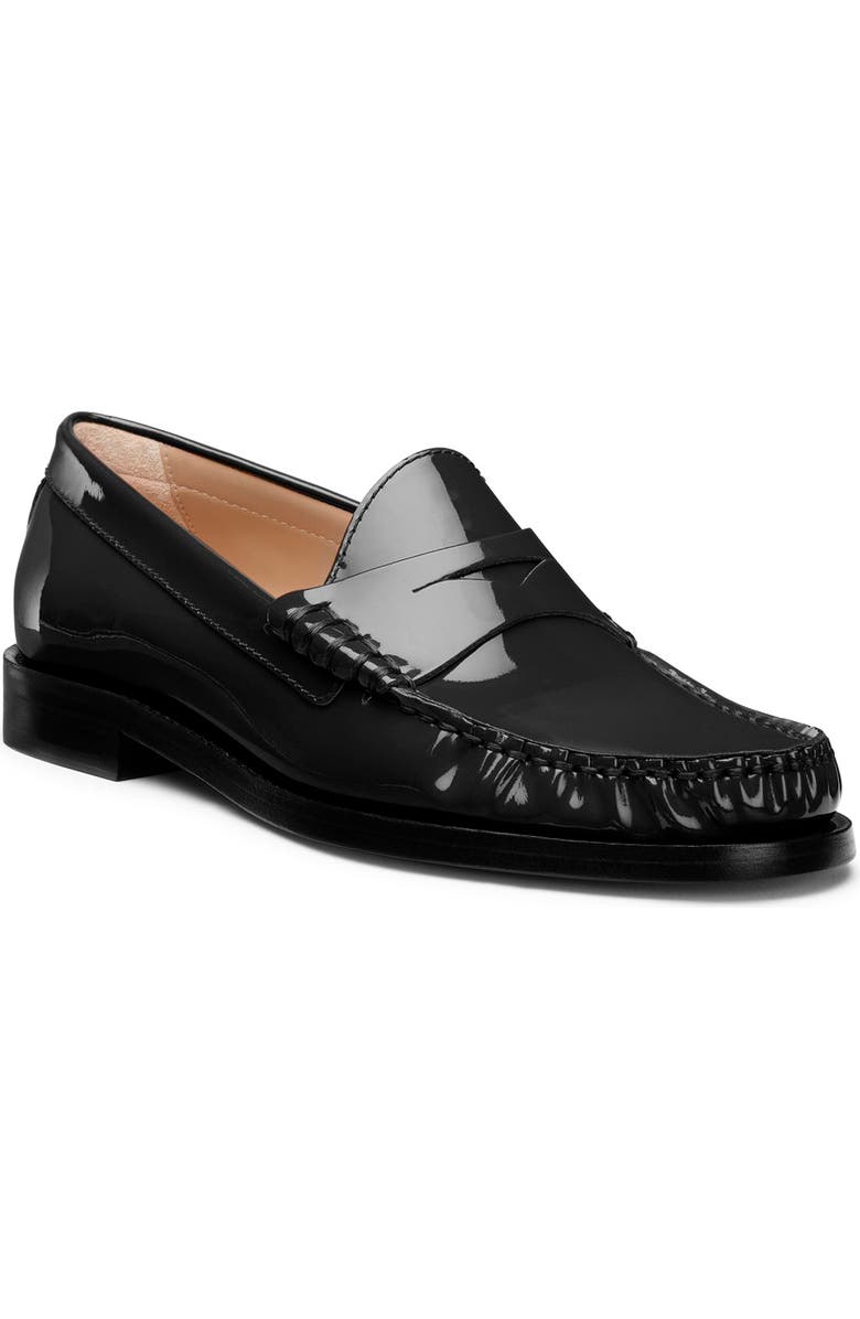 Stuart Weitzman Lottie Penny Loafer, Main, color, Black Patent