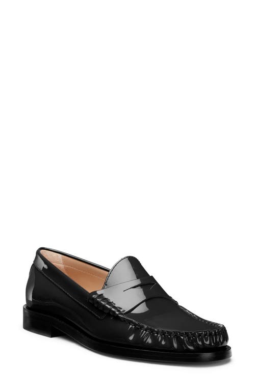 Stuart Weitzman Lottie Penny Loafers In Black Patent