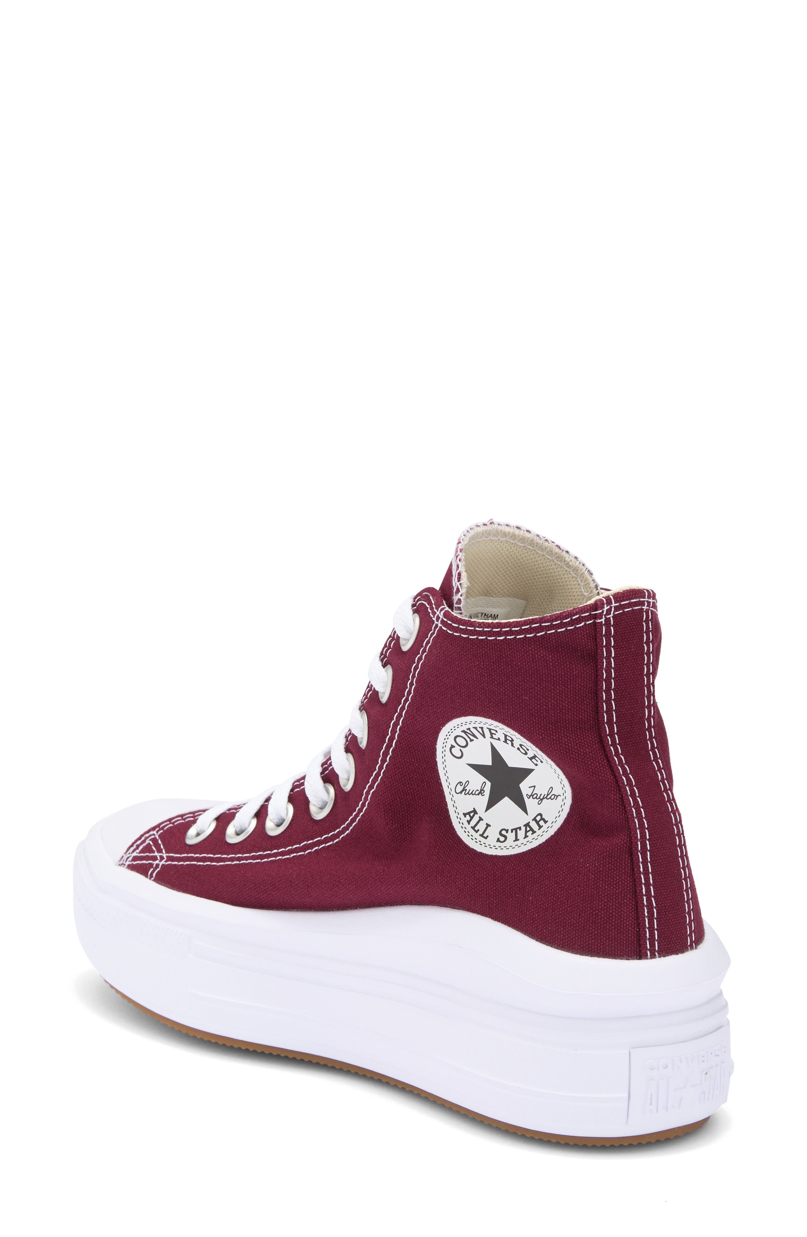 Converse Chuck Taylor<sup>®</sup> All Star<sup>®</sup> Move High Top Platform Sneaker, Alternate, color, Dark Beetroot/ White/ White