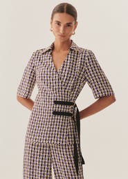 Exquise Madeline Belted Wrap Shirt