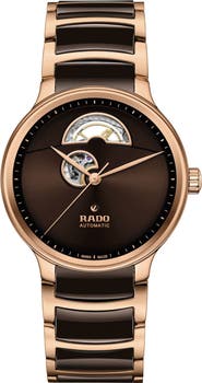RADO Centrix Open Heart Automatic Ceramic Bracelet Watch, 39.5mm