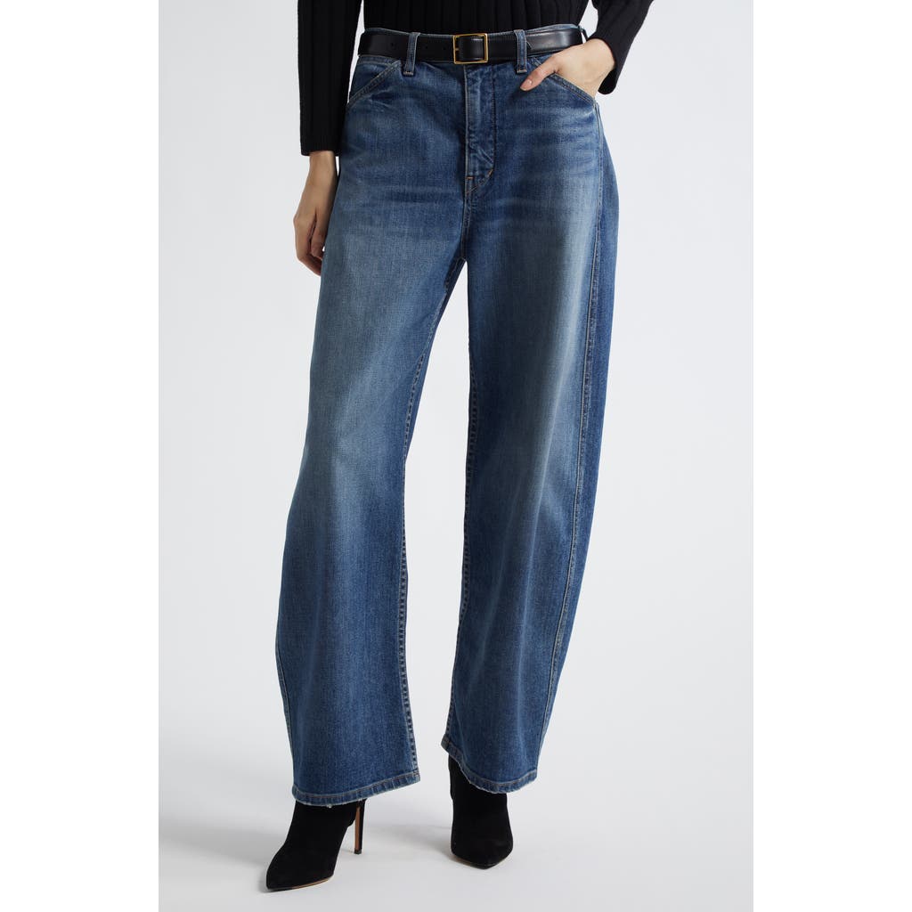 Nili Lotan Tribeca Barrel Leg Jeans in Classic Wash at Nordstrom, Size 29