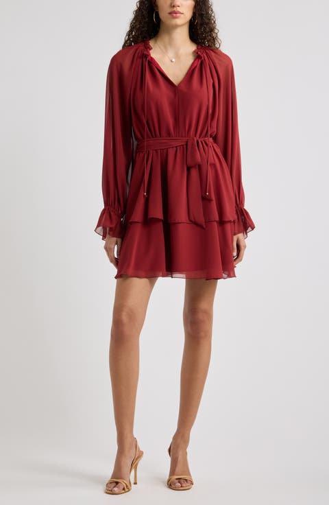 Floral Chiffon Tiered Minidress