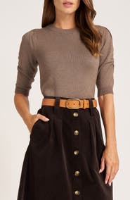 matty m. Everly Rib Short Sleeve Sweater