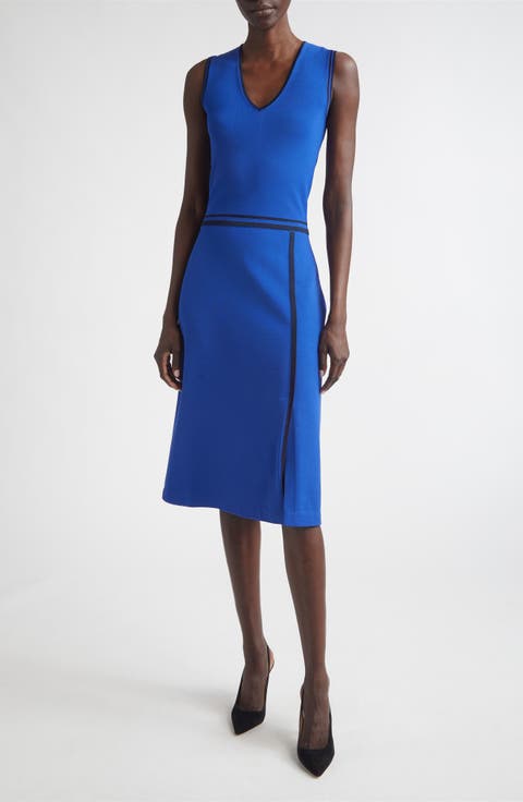 Vanna Roma Crepe Knit Sleeveless Midi Dress