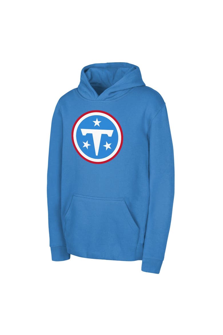 Youth Light Blue Tennessee Titans Primary Logo Fleece Hoodie, Main, color, Light Blue
