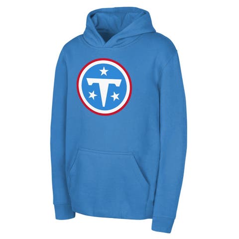 Youth Light Blue Tennessee Titans Primary Logo Fleece Hoodie