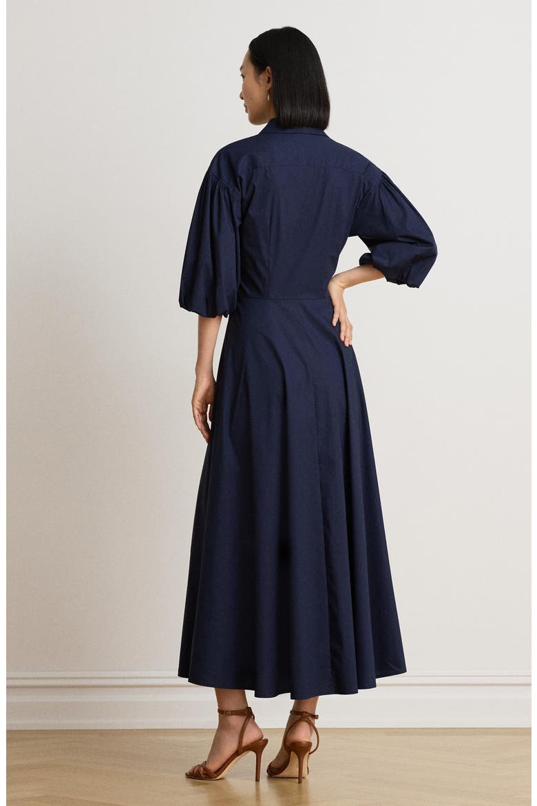 Poplin Midi Shirtdress, Alternate, color, LAUREN NAVY BLUE