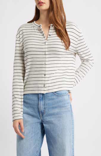 The Knit Stripe Boxy Cardigan