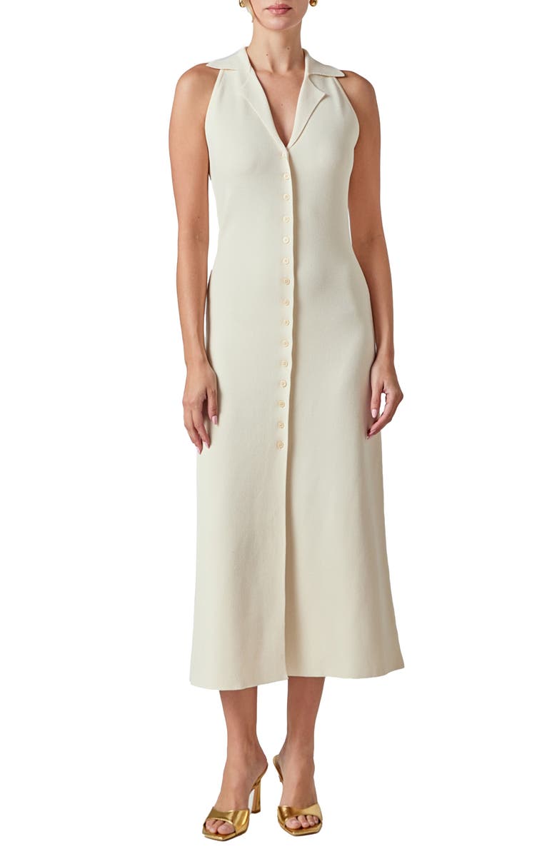 Endless Rose Sleeveless Midi Sweater Dress, Main, color, Ivory
