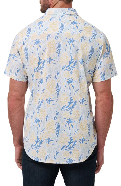 Travismathew Red Souvenir City Short Sleeve Stretch Cotton Button-up Shirt