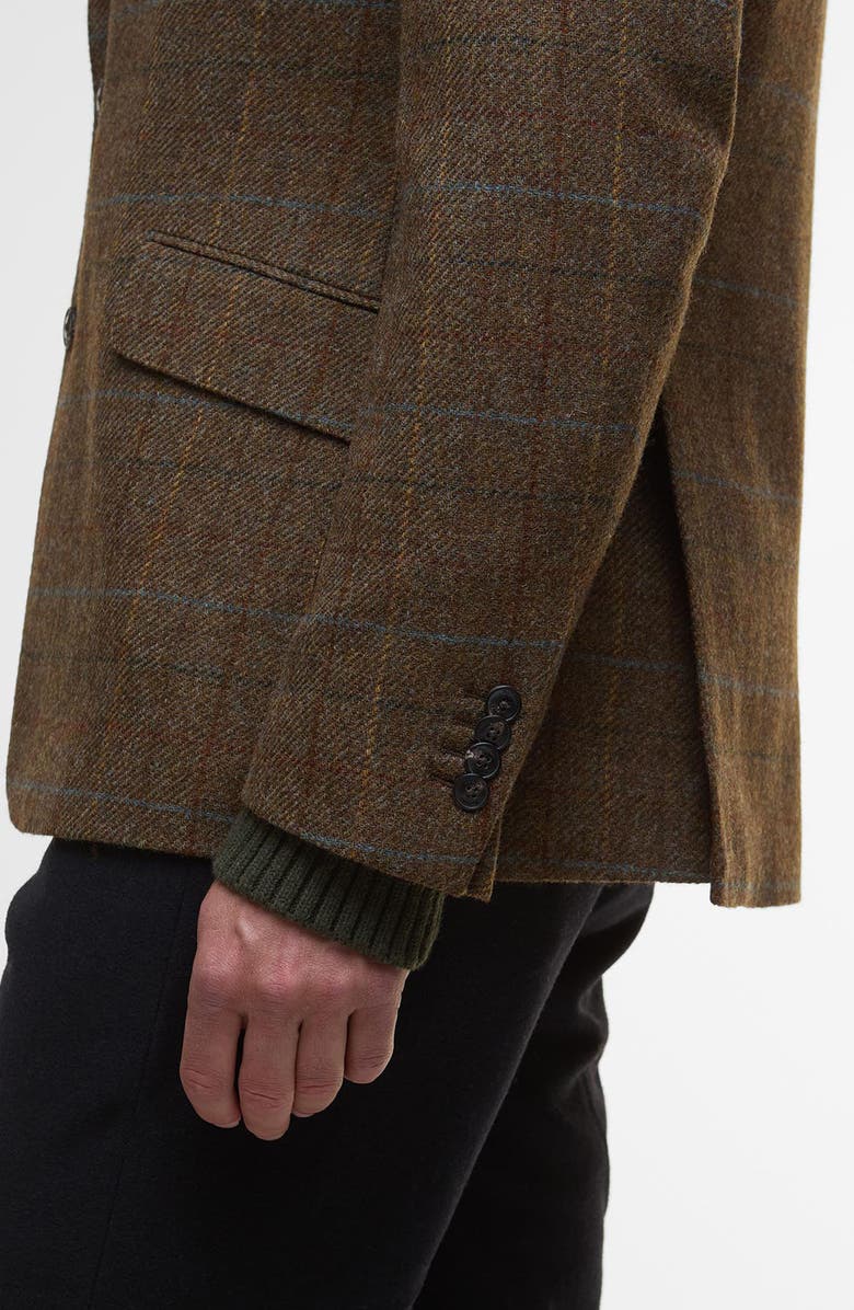 Barbour Sullivan Brown Tattersall Wool Blend Flannel Sport Coat, Alternate, color, Brown