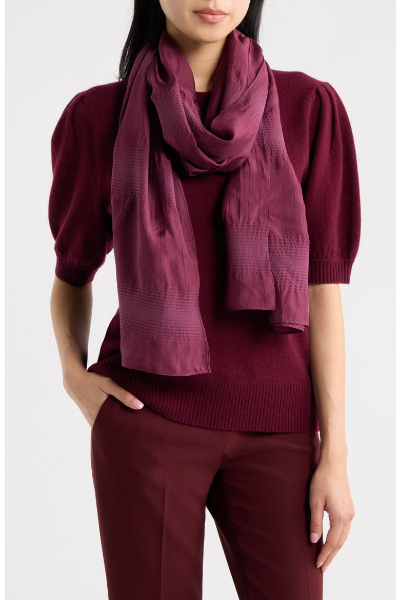 Stretch Silk & Organic Cotton Scarf, Main, color, PURPLE CARROT