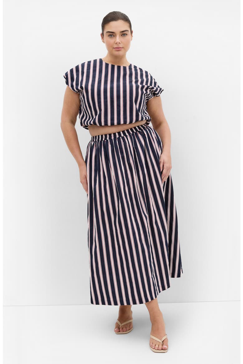 Floral Print Maxi Skirt, Alternate, color, NAVY SIENNA