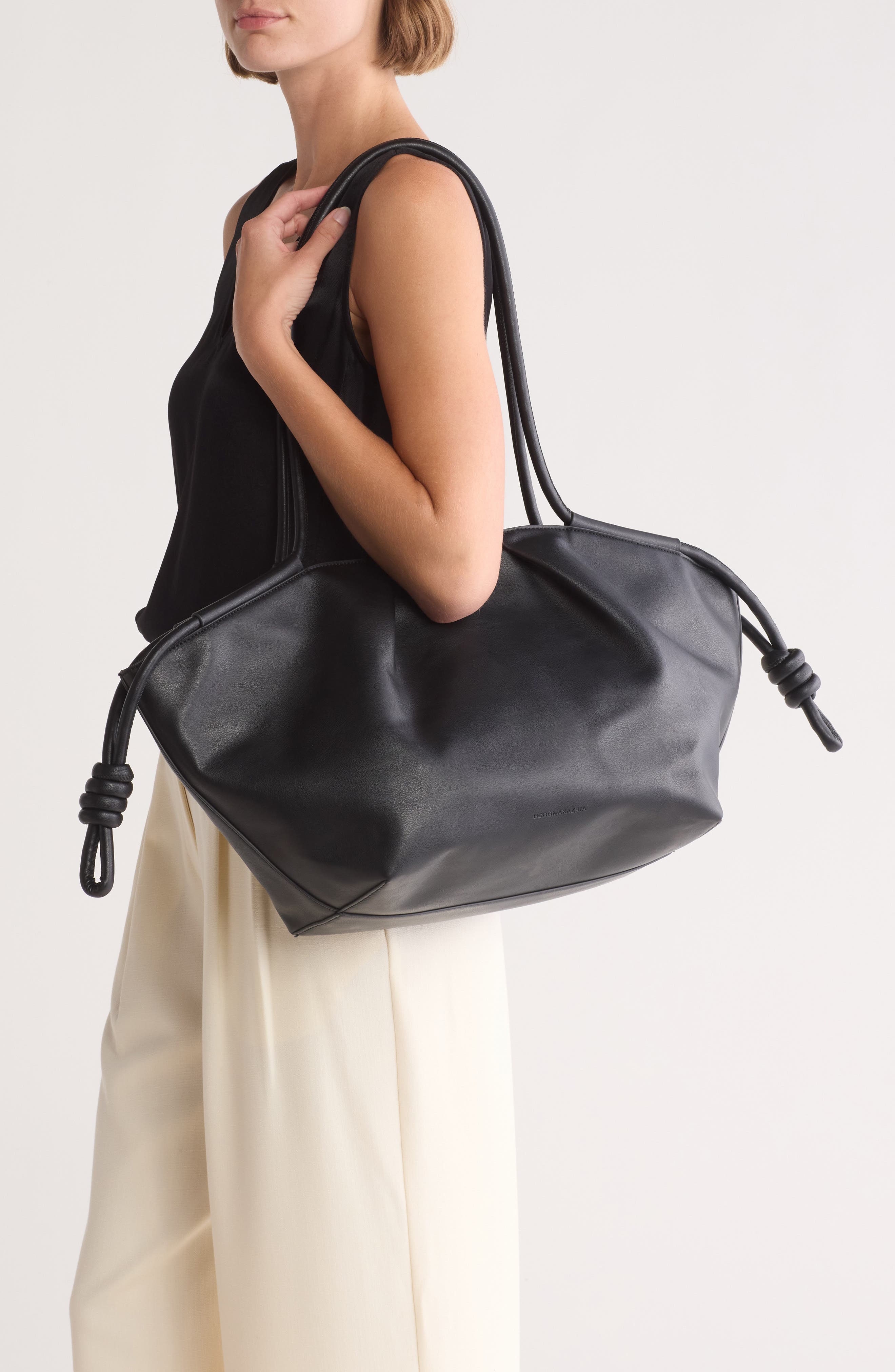 BCBG Corded Flare Tote Bag, Alternate, color, Black