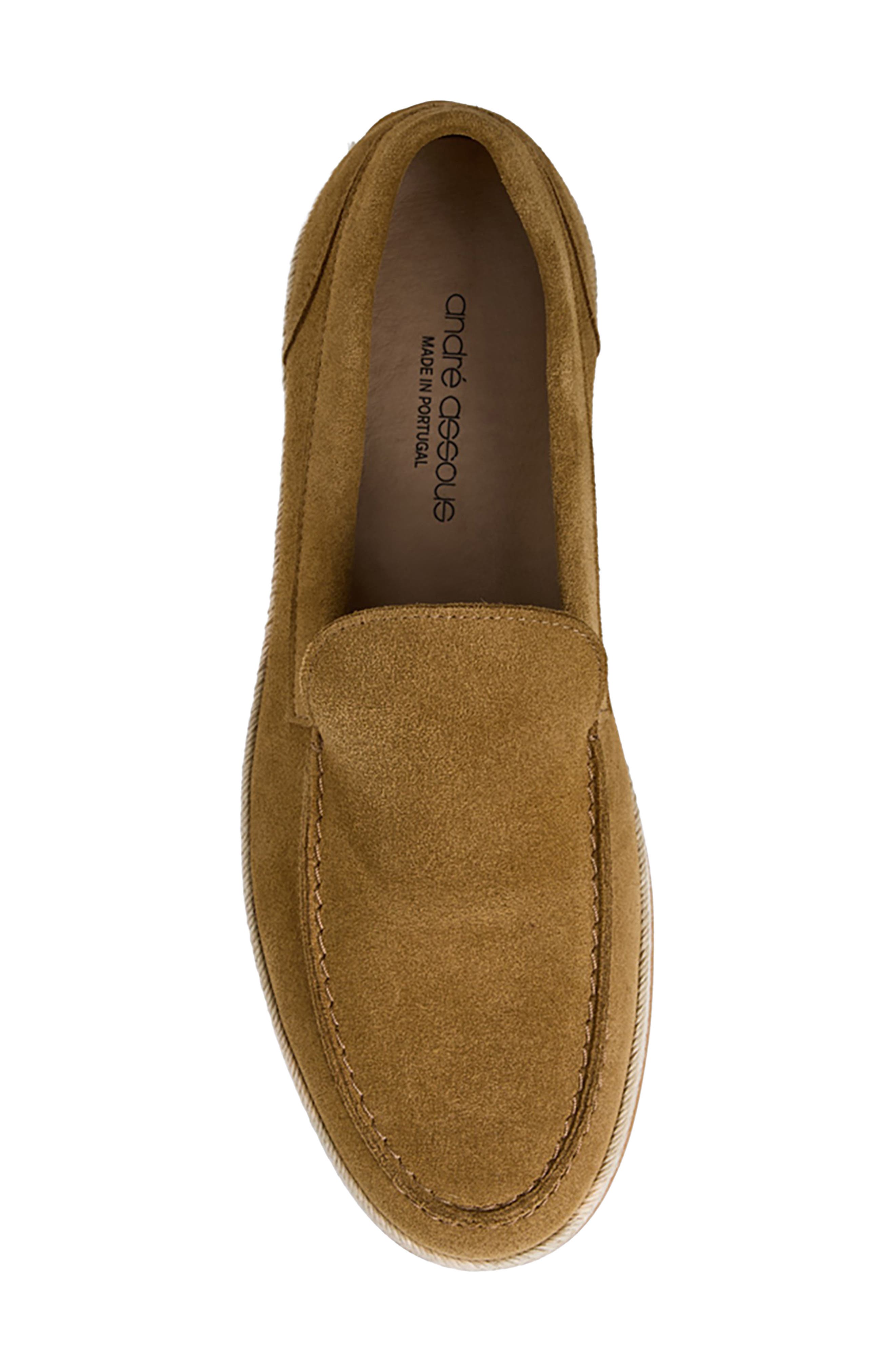 André Assous Angelo Loafer, Alternate, color, Cognac Suede