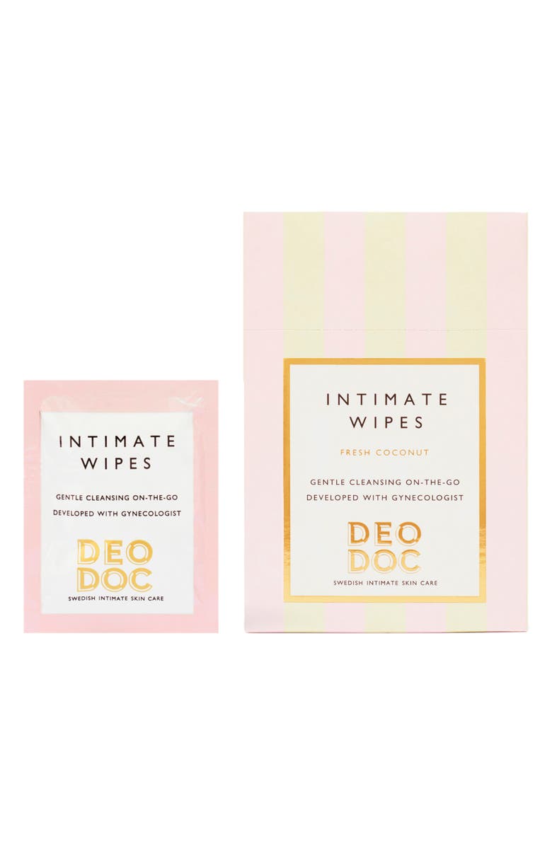 DeoDoc Intimate Wipes, Main, color, Fresh Coconut