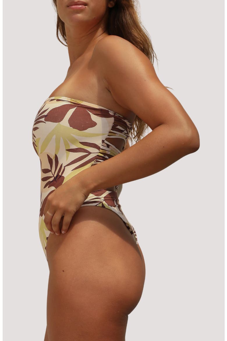Paola Macramé Strapless One-Piece Swimsuit, Alternate, color, TROPICAL TONAL