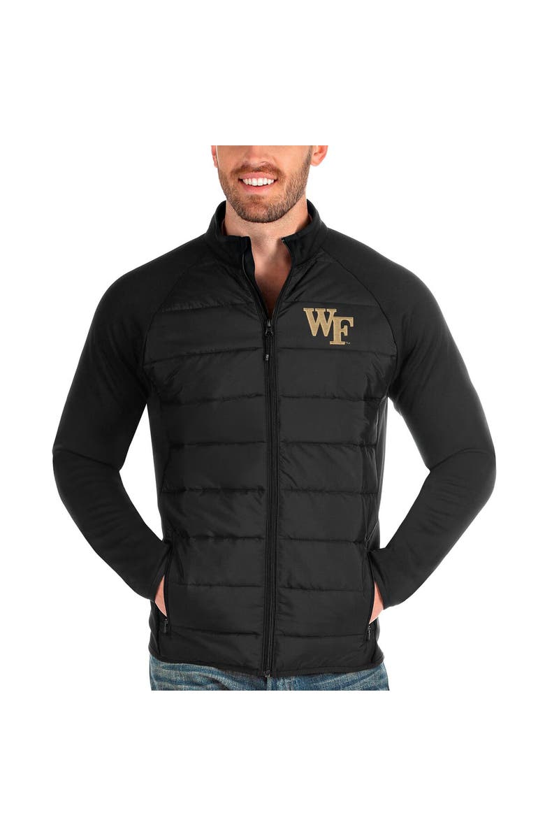ANTIGUA Men's Antigua Black Wake Forest Demon Deacons Altitude Full-Zip Jacket, Main, color, 