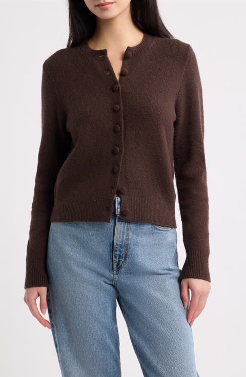 Shrunken Cotton Blend Cardigan