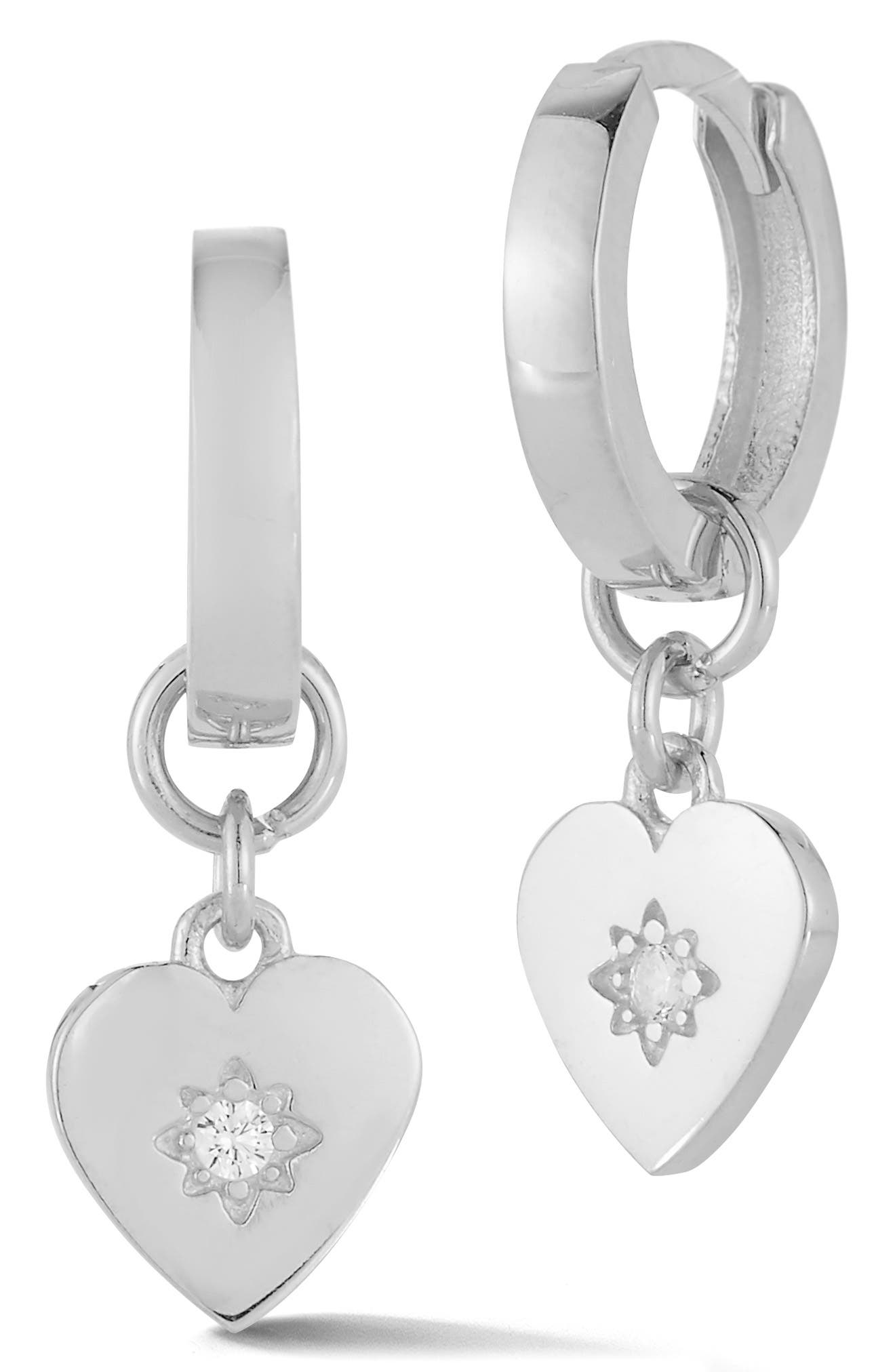 Heart Huggie Hoop Earrings