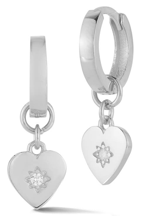 Heart Huggie Hoop Earrings