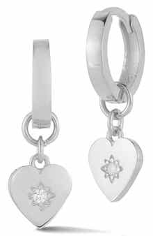 Heart Huggie Hoop Earrings