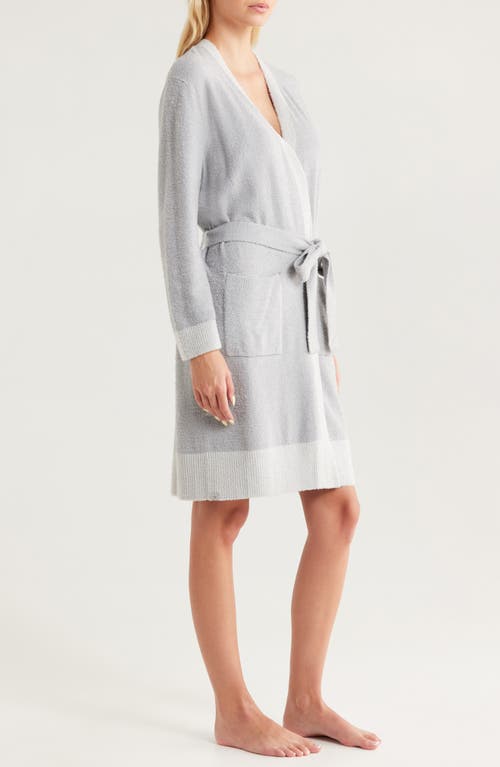 Barefoot Dreams Cozychic Lite® Tonal Contrast Robe In Gray