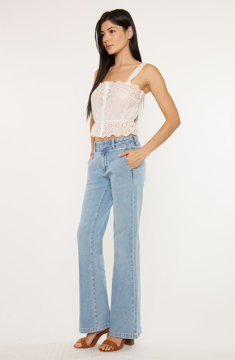 KanCan Islan High Rise Wide Flare Jeans, Alternate, color, Medium Light Wash