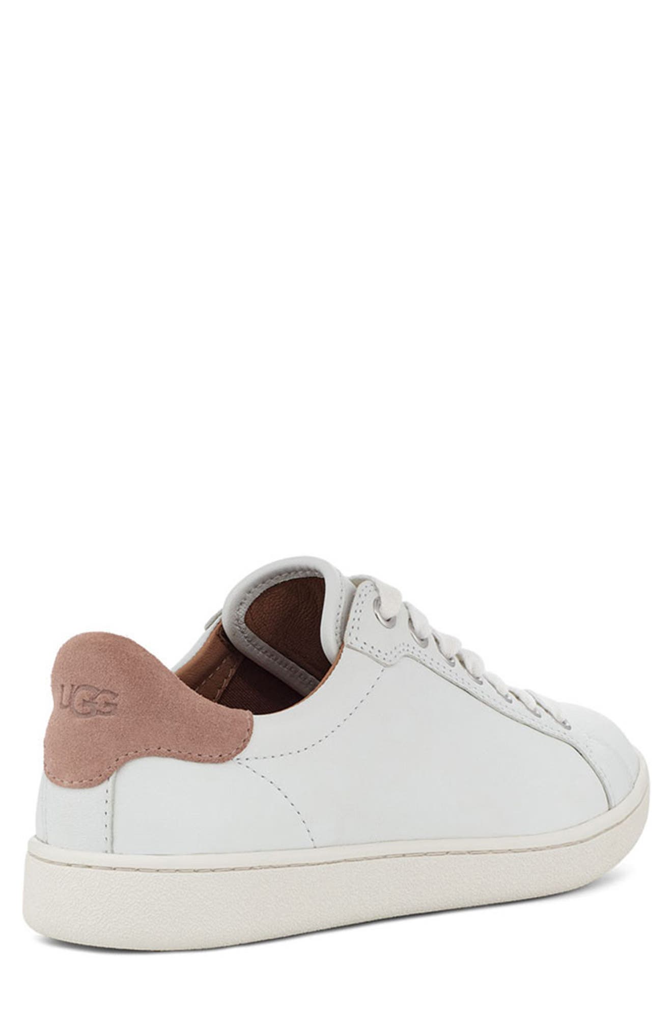 UGG Milo Leather Sneaker, Alternate, color, WHITE